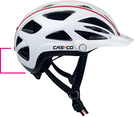 Casco-Helm mit speziell erweiterter Schutzzone hinter dem Ohr und unteren Hinterkopf